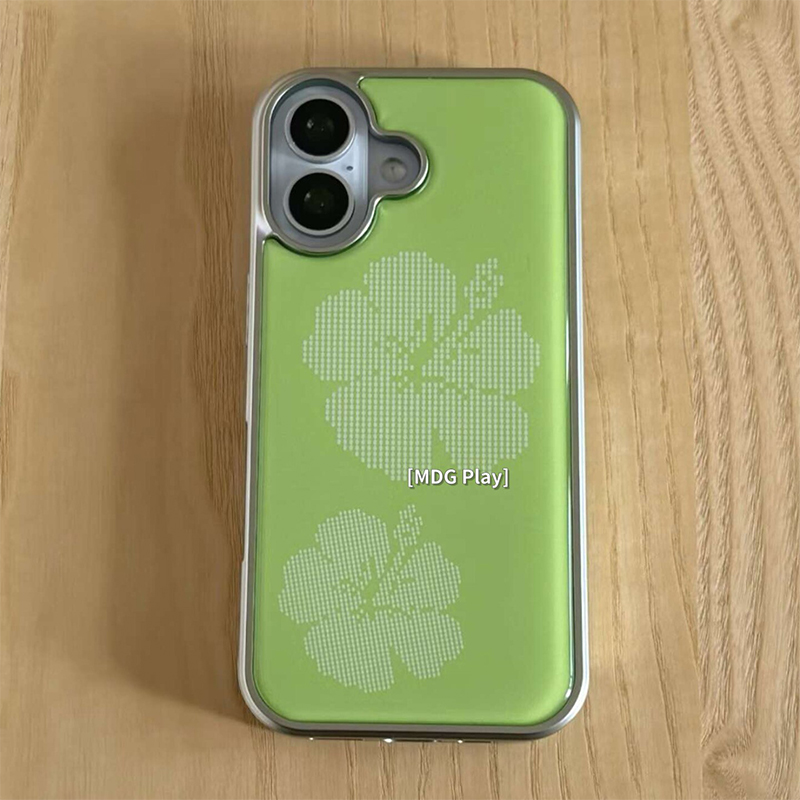 Phone Cases Green - Koreanische Handyhülle mit grünem Hintergrund, Blumenmuster