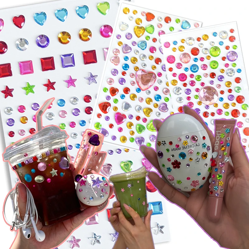 Phone Cases Viral - Selbstklebende Kristall-Strass-Aufkleber, Virale DIY-Deko-Steine für Handyhüllen,