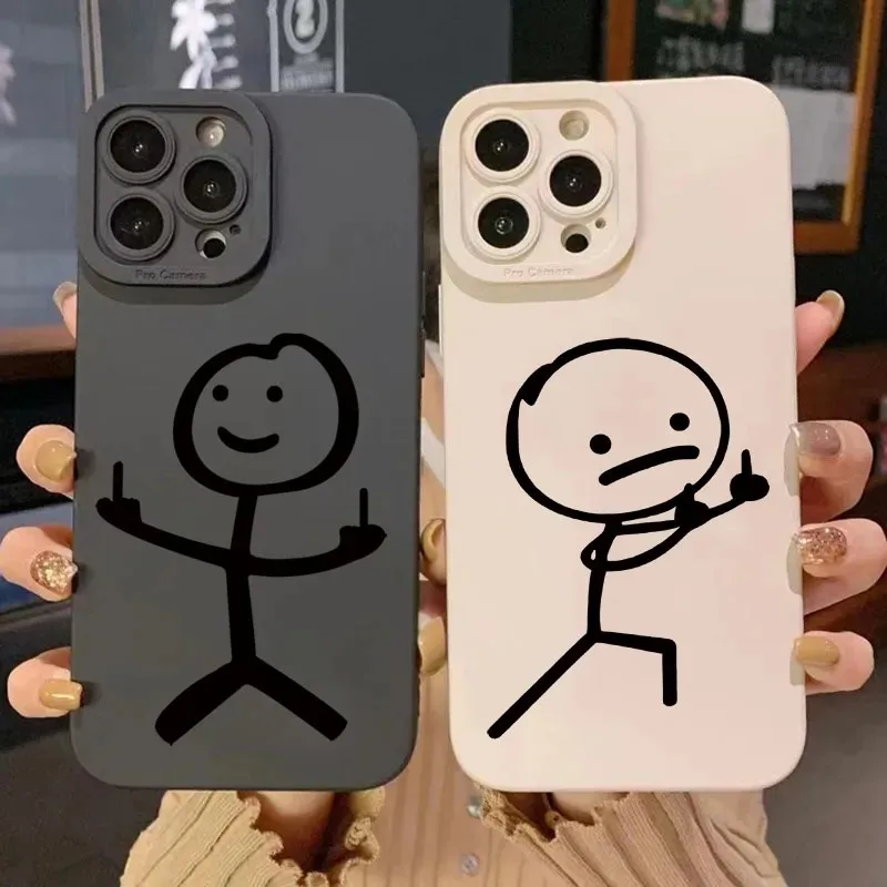 Phone Cases Xr Iphone - Niedliche Cartoon-Streichholzmann Handyhülle aus mattem Silikon