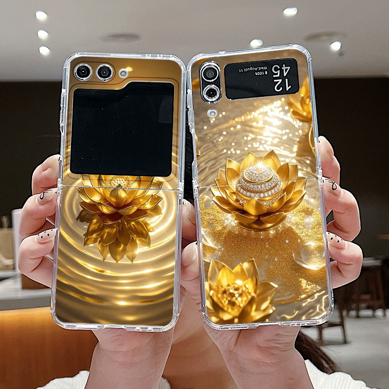 Phone Cases Z Fold 6 - Kreative goldene Lotusblumenmuster-Handyhülle für Samsung Galaxy