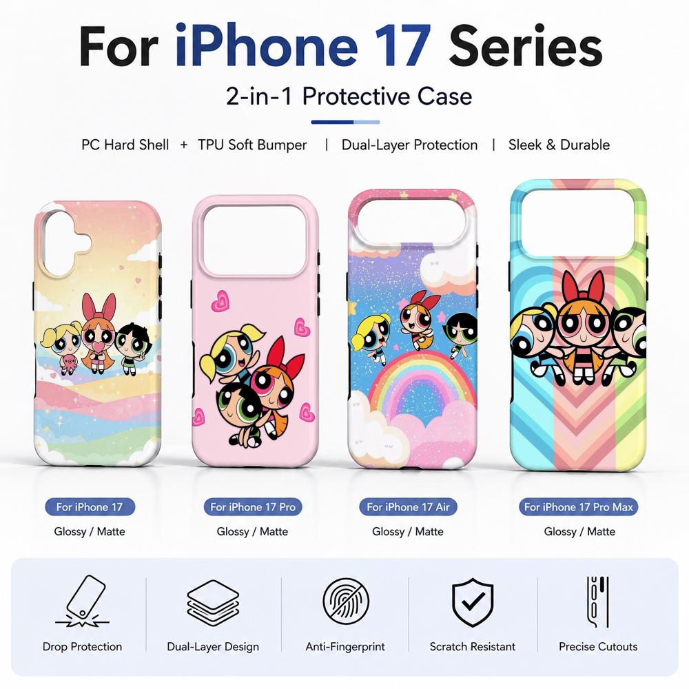 Phone Cases Anime - Anime P-Powerpuff Girls Handyhülle aus Filmmaterial