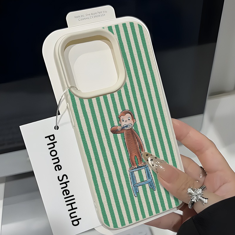 Phone Cases Green - Grün gestreifte Zahnbürste Affe Lichee Muster