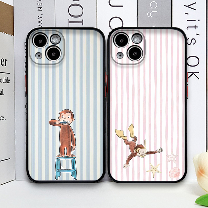 Phone Cases Xr Iphone - Cartoon Gestreifter Affe mit Katze Handyhülle